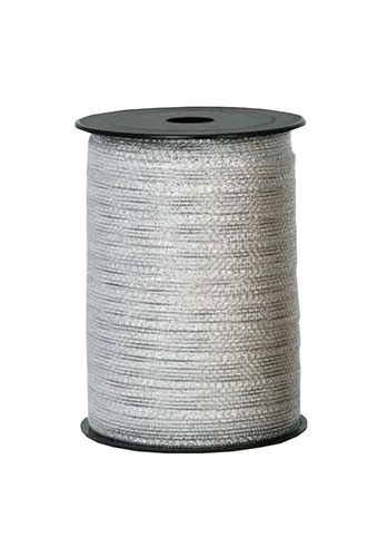 [K777072] AKTIE Organza Lint Met Satijnen Rand Metallic Zilver 10mm x 50meter