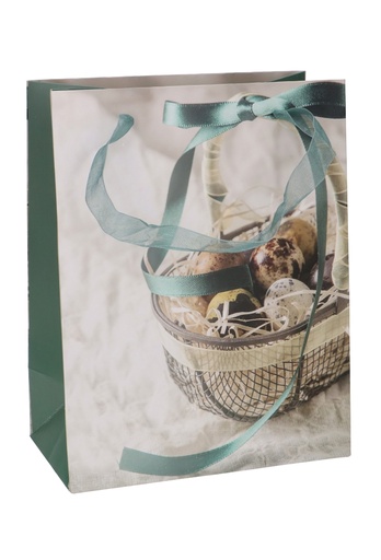 [K1110803] Paastasjes Medium Paasei Kievit Salie Groen 18x10x23cm 10stuks