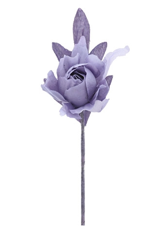 [K1340810] Kado Decoratie Kamelia Bloem & Blad Lavendel & IJzerdraad 5x13cm 12st