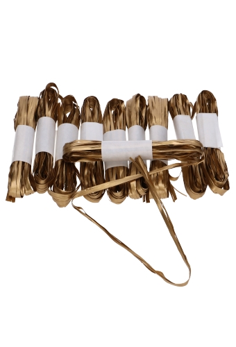 [K1430012-10X3M] Raffia Linten Trend Metallic Goud Wikkeltjes van 10mm x 3 meter