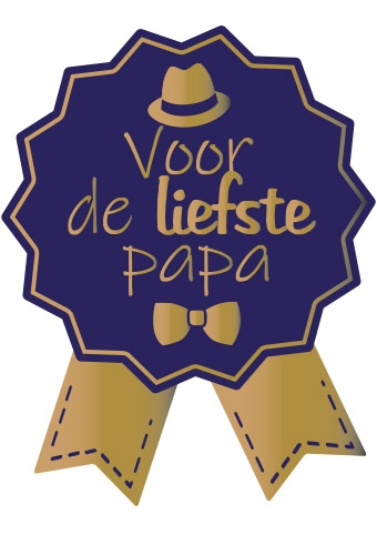 [K1210274] Etiketten Cadeauzegel Vader Voor De Liefste Papa & Gold 4x5cm 500stuks