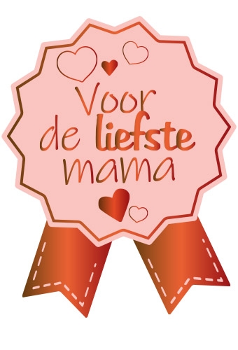 [K1210275] Etiketten Cadeauzegel Moeder Voor De Liefste Mama & Gold 4x5cm 500st