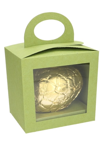 [K1360642] Paasdoosje Groen gerecycled Venster Hengsels Sokkel 16x12x15.5cm 25st