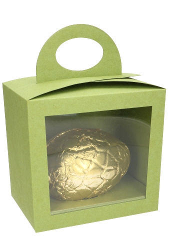 [K1360643] Paasdoosje Groen gerecycleerd Venster Hengsels Sokkel19x14x18.5cm 25st