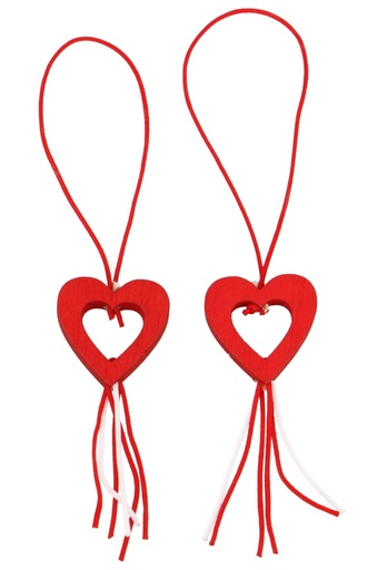 [K1340813] Gelukspoppetjes Hartjes Open Rood Met Koord 100stuks