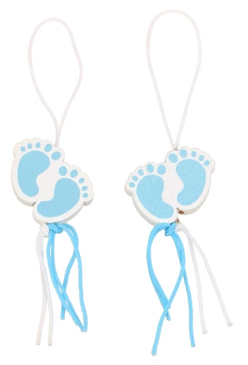 [K1340815] Gelukspoppetjes Voetje Baby Blauw Met Koord 100stuks