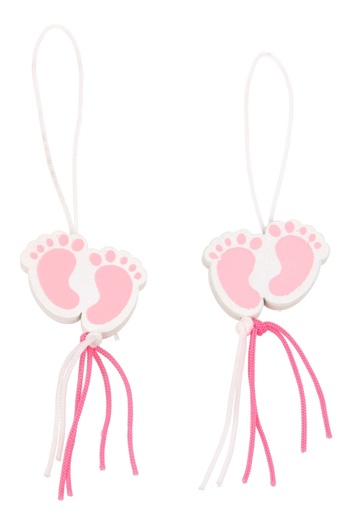 [K1340814] Gelukspoppetjes Voetje Baby Roze Met Koord 100stuks