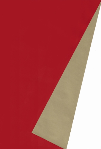 [K179014] Cadeaupapier Dubbelzijdig Warm Rood & Goud 80gram 30cm x 150m op is op