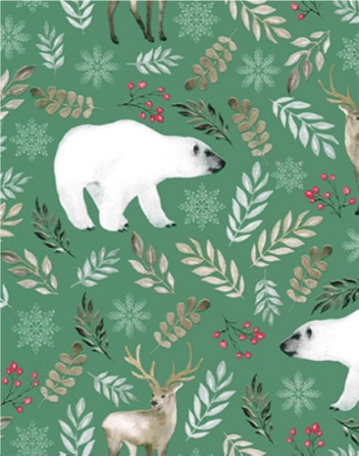 [180020-50] Kerstpapier Coated norway green 50cm x 200meter