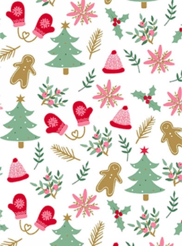 [180021-50] Kerstpapier Coated christmas gingerbread 50cm x 200meter