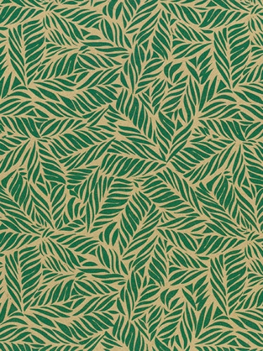 [180091-50] Kraftpapier Bruin recycled kraft palmstripes green 50cm x 200meter