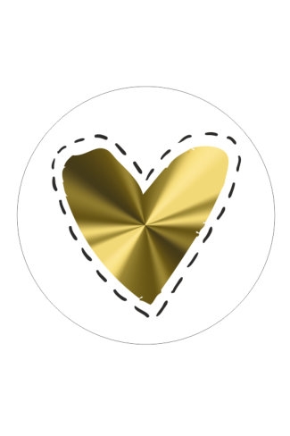 [K1210288] Etiketten Liefde Hartje Metallic Goud 4.7cm 500stuks