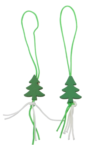 [K1340730] Gelukspoppetjes Kerstboompje Groen Aan Koordje 2cm 100stuks