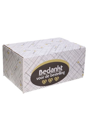 [1910010] Geschenkdozen Bedankt Voor De Bestelling Streepjes 31x20x14cm 30stuks