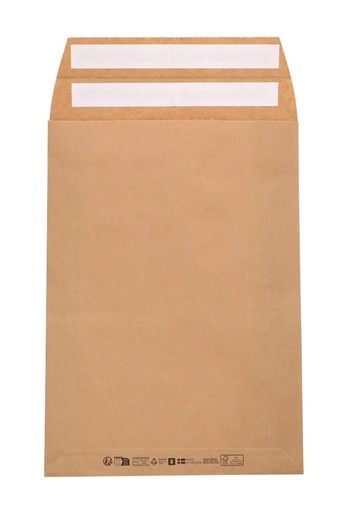 [K1490566] Papieren Verzendzak Zijvouw Zaza Kraft Plakstrip 30x42x8+10cm 400st