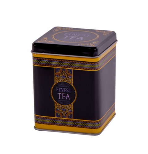 [1150495] Blikken Finest Tea vierkant 100gram 7.5x7.5x9.5cm 12stuks