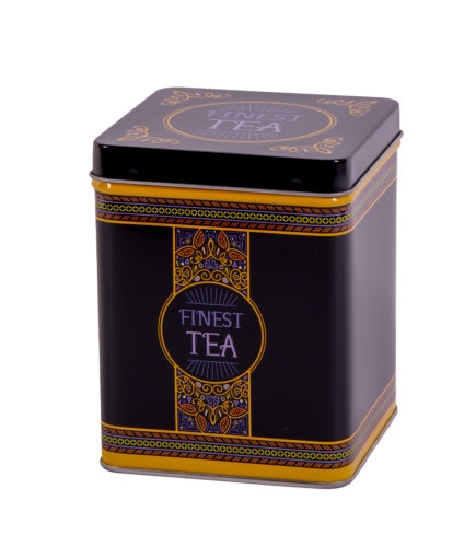 [1150496] Blikken Finest Tea vierkant 200gram 8.8x8.8x11.3cm 12stuks