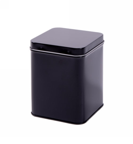 [1150512] Blikken Blanco Zwart 200gram 8.8x8.8x11.5cm 12stuks