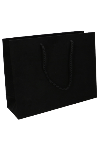 [K1110814] Luxe Cadeautasjes Barcelona Zwart Bekleed Met Stof 30x10x23cm 10stuks