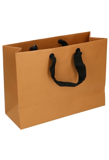 [K1110824] Luxe Kadotasjes Dublin Kraft Mat Met Draaglint 32x12x24cm 10stuks