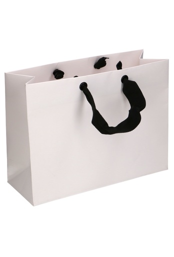 [K1110821] Luxe Kadotasjes Dublin Wit Mat Met Draaglint 32x12x24cm 10stuks