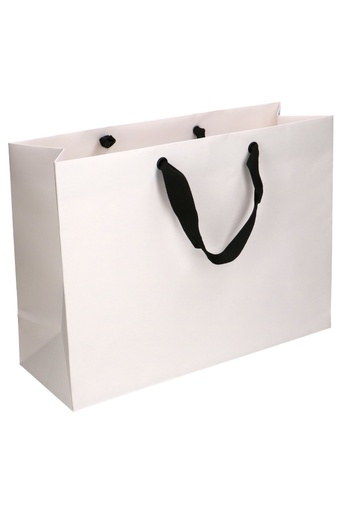 [K1110822] Luxe Kadotasjes Dublin Wit Mat Met Draaglint 45x16x33cm 10stuks