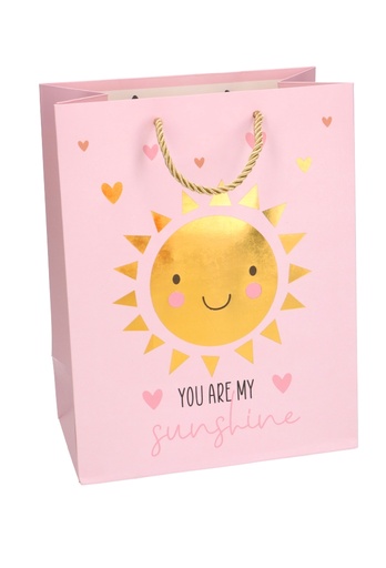 [K1110156] Kadotasjes Kind Medium You Are My Sunshine Roze 18x10x23cm 10stuks