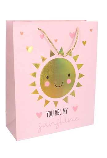 [K1110831] Kadotasjes Kind Medium You Are My Sunshine Roze 26.5x13.5x32.5cm 12st