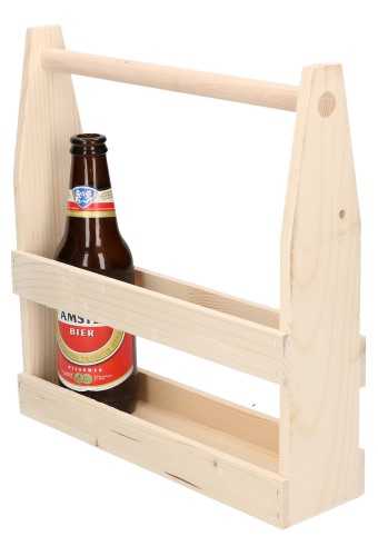 [1180017] Bierverpakking Naturel Bierkratje 4 flesjes 7x27.5x31.5cm 10stuks