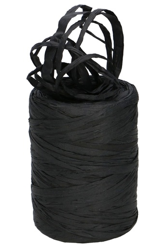 [K1430059] Raffia Papier Zwart 5 a 8 mm x 100 meter