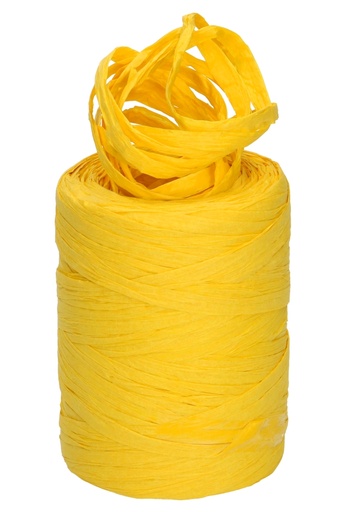 [K1430048] Raffia Papier Geel  5 a 8 mm x 100 meter