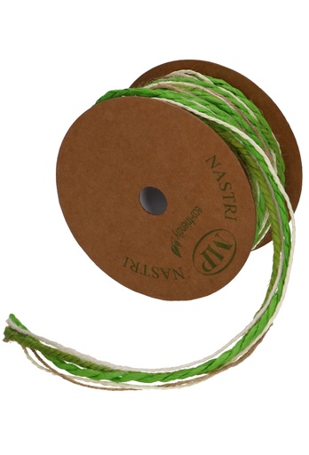 [K1390386] Trio Koord Jute & Papier Groen Wit Naturel 10meter