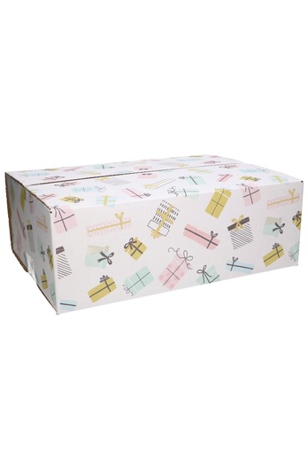 [1910067] Geschenkdozen Kadootjes Pastel 39x29x13cm 15stuks