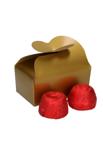 [K1360014] Bonbondoosjes Goud Vlinder Voor 2 Bonbons 7x4x3.5cm 25stuks