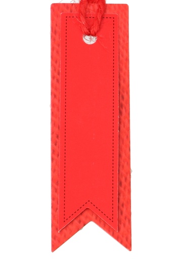 [K1020439] Kadokaartje Label Rood 2.3x7cm Blanco & Koord 24stuks