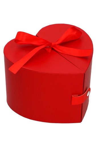 [K1272121] Flowerbox Duo Koffer Hartje Rood Met Sluiting & Lint 2stuks