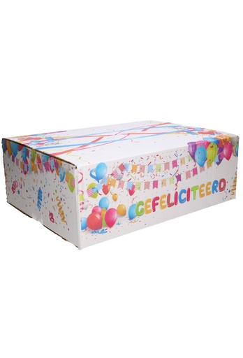 [1910071] Geschenkdozen Gefeliciteerd 39x29x13cm 15stuks