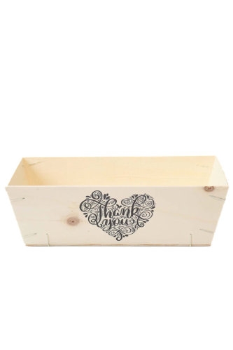 [183015] Houten Korf Bedrukt Thanks You 29x19x9cm 25stuks