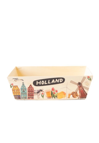[183031] Houten Korf Bedrukt Holland Versie 2 29x19x9cm 25stuks