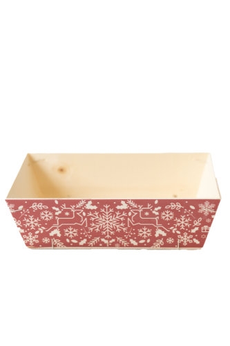 [183036] Houten Korf Bedrukt Kerst Versie 2 29x19x9cm 25stuks