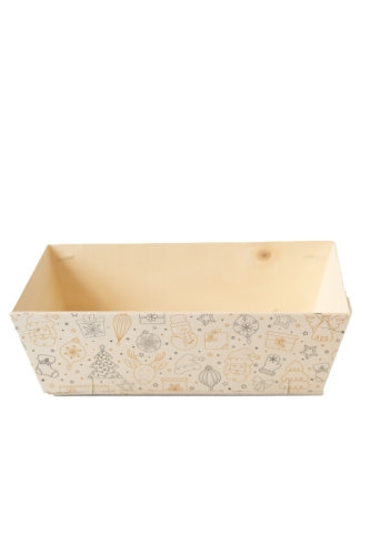 [183037] Houten Korf Bedrukt Kerst Versie 3 29x19x9cm 25stuks