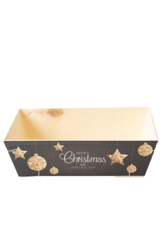 [183038] Houten Korf Bedrukt Kerst Versie 4 29x19x9cm 25stuks