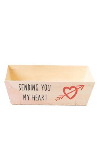 [183041] Houten Korf Bedrukt Liefde Versie 1 29x19x9cm 25stuks