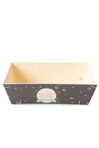 [183045] Houten Korf Bedrukt Moederdag Versie 2 29x19x9cm 25stuks