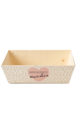 [183044] Houten Korf Bedrukt Moederdag Versie 1 29x19x9cm 25stuks