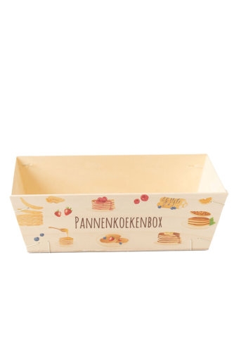 [183052] Houten Korf Bedrukt Pannenkoek 29x19x9cm 25stuks