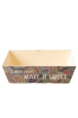 [183055] Houten Korf Bedrukt Snoep Versie 3 29x19x9cm 25stuks