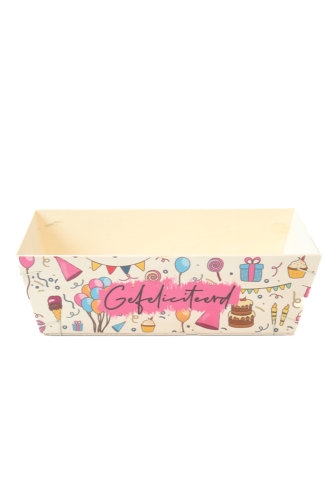 [183064] Houten Korf Bedrukt Verjaardag Versie 1 29x19x9cm 25stuks