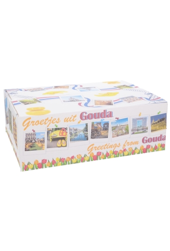 [1910125] Geschenkdozen Groetjes & Greetings Gouda 39x29x13cm 15stuks