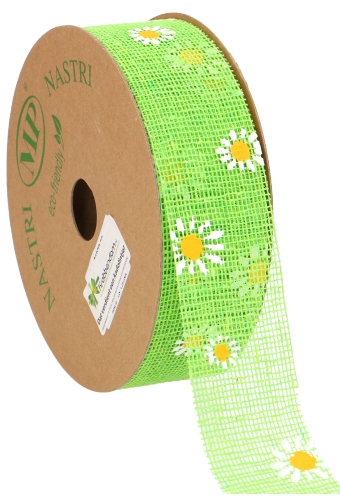 [K1391265] Geschenklint Jute Daisy Groen 4.5cm x 20 meter